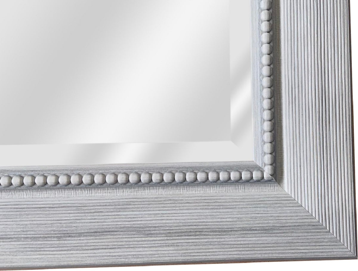 BEADED LEANER MIRROR IN GREY - SIZE: 30" x 54"