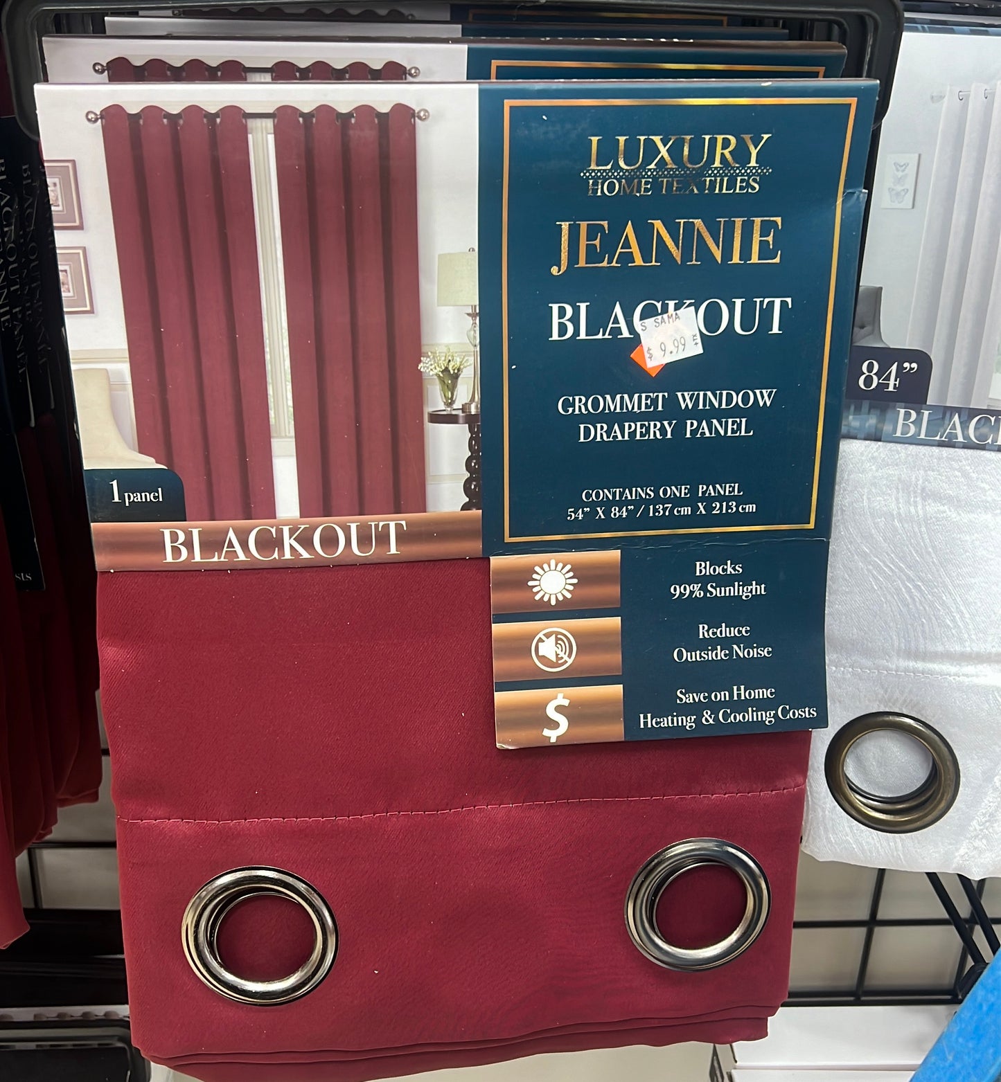 Jeannie Burgundy Blackout Grommet Panel - 54"x84" Window Treatment for Superior Light Control and Privacy