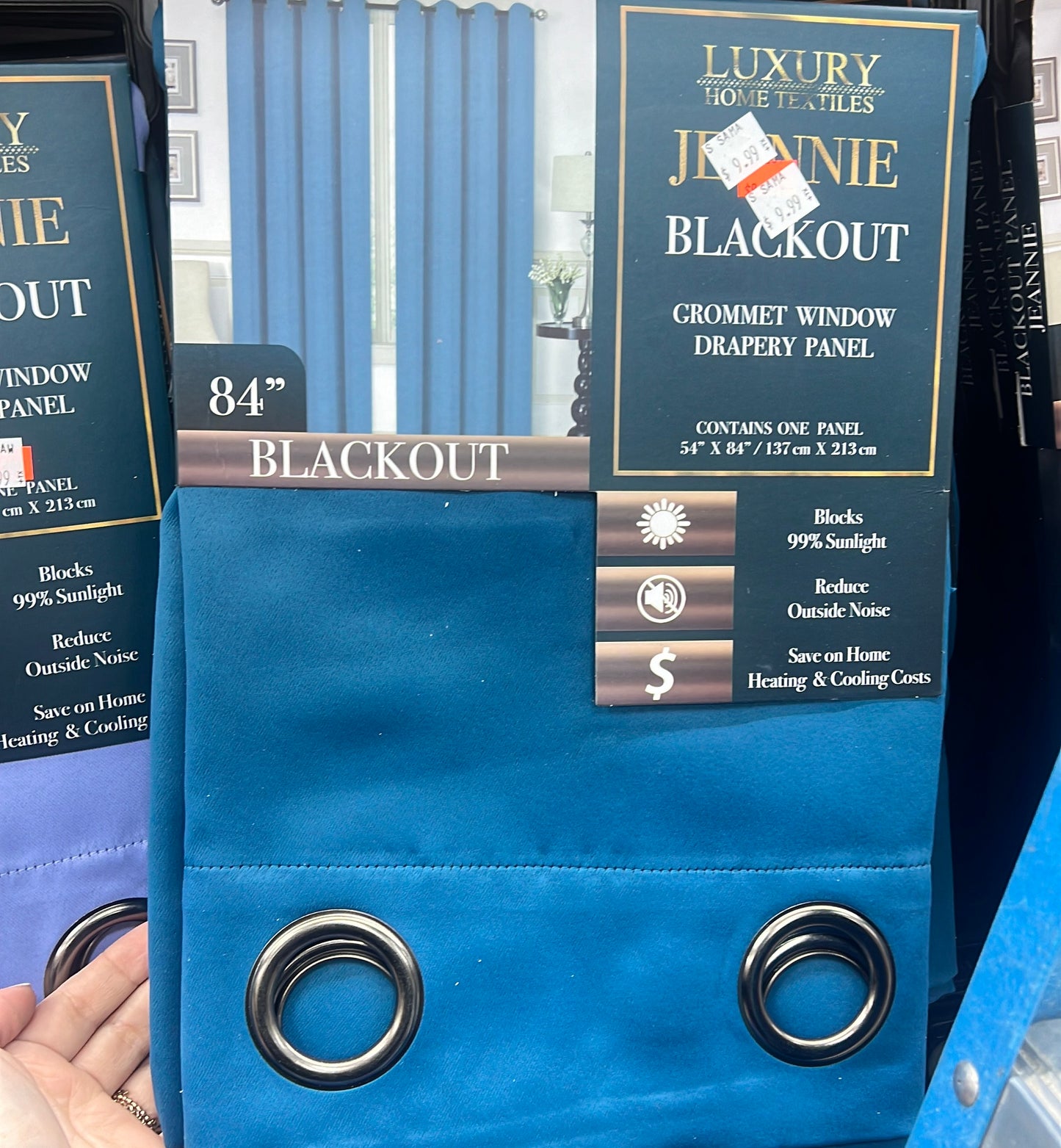 Jeannie Blue Blackout Grommet Panel - 54"x84" Window Treatment for Superior Light Control and Privacy