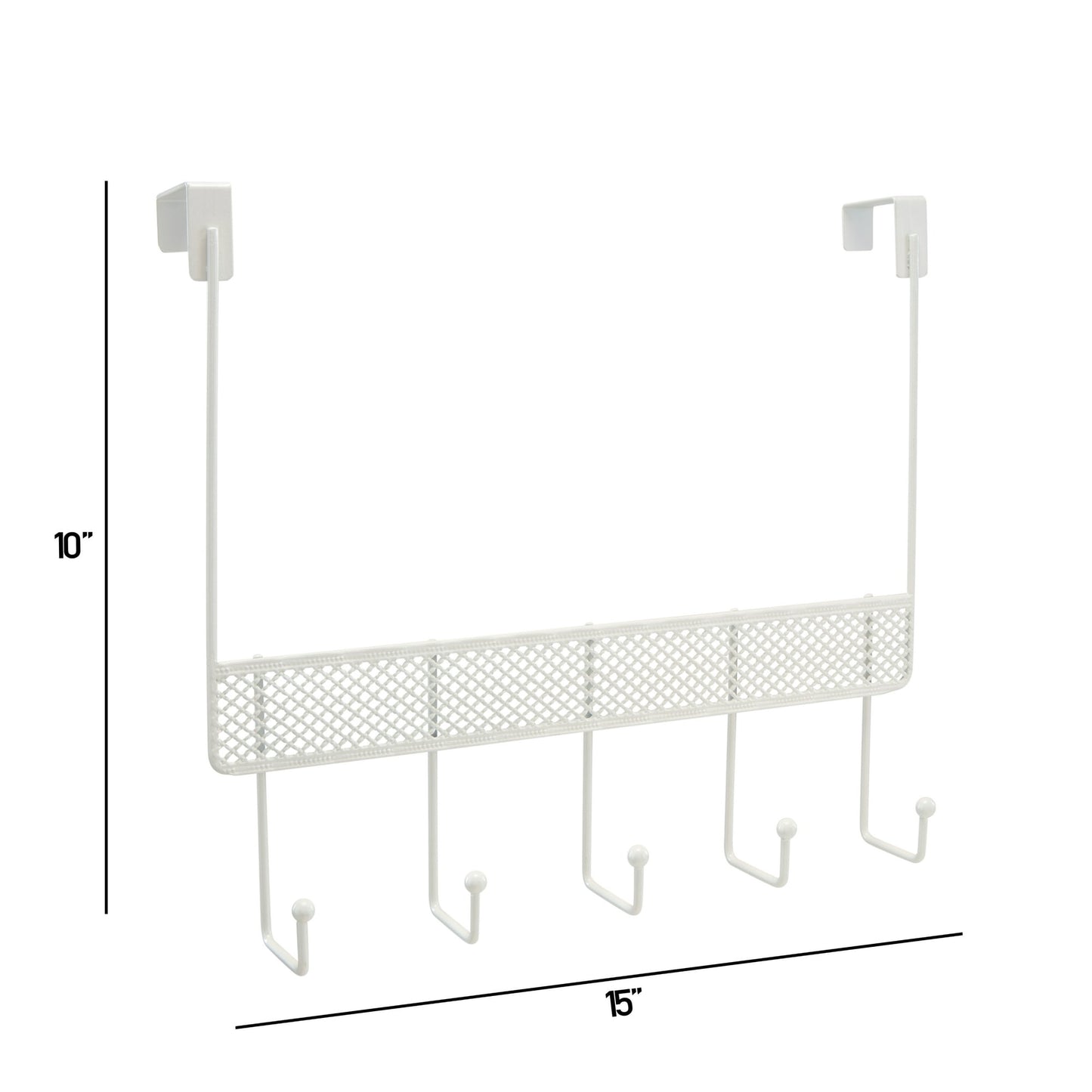 Elle Home La Croix 5 Hook Steel over the Door Hook in White