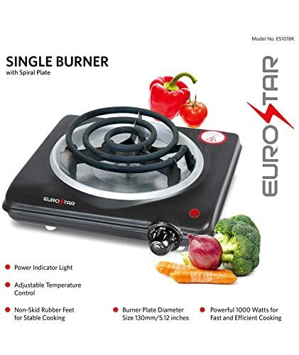 EUROSTAR ES101BK Single Burner With Spiral Plate