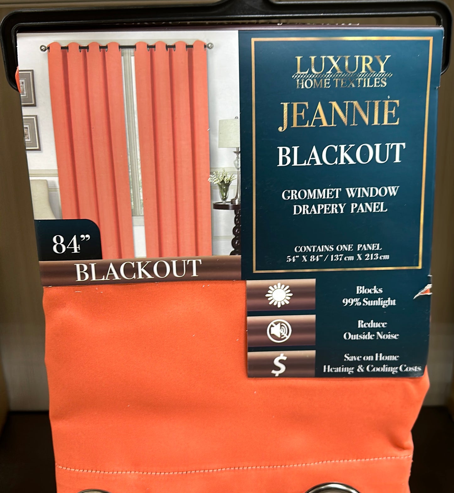 JEANNIE CORAL BLACKOUT GROMMET PANEL 54"X84"