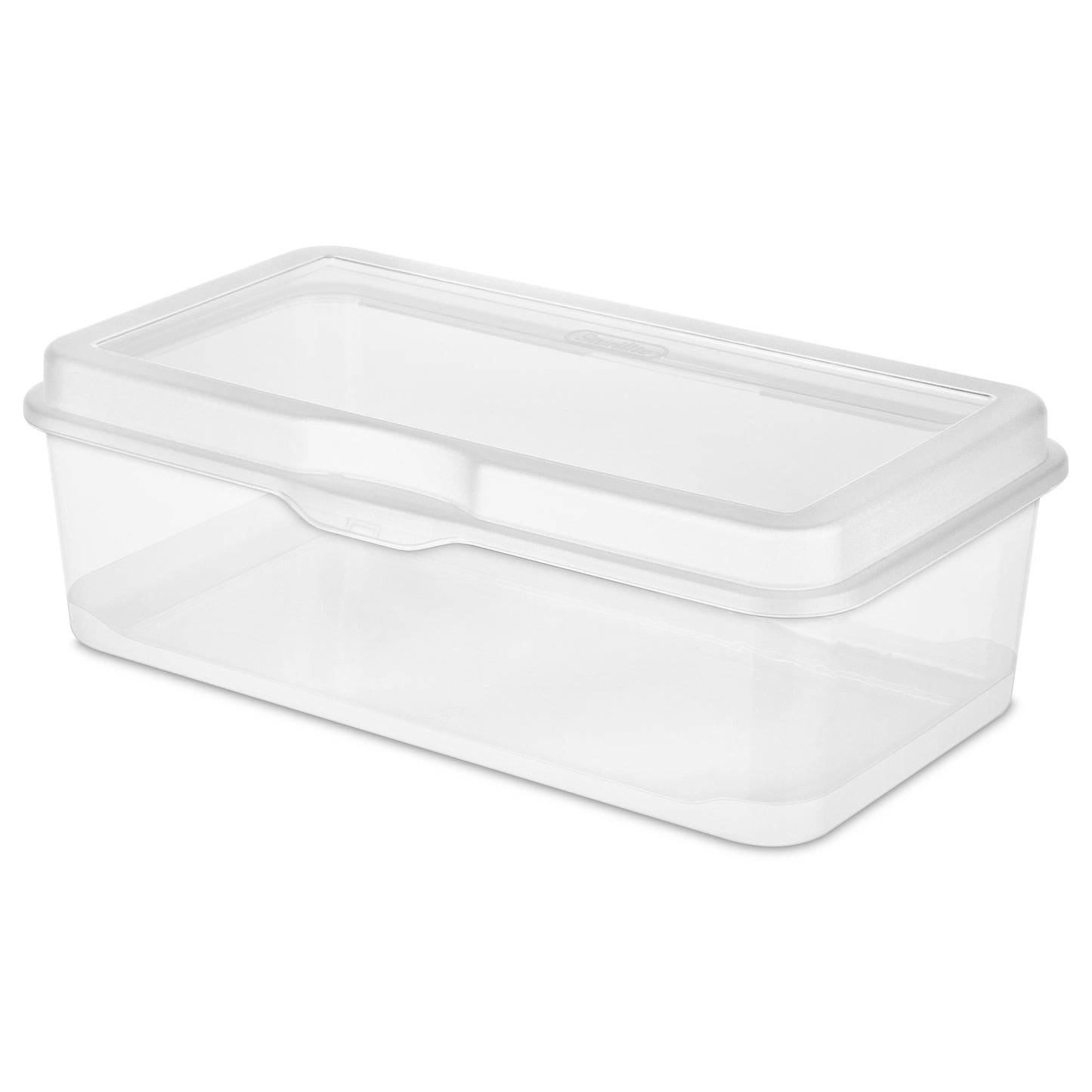 Storage Box, Plastic, Clear, 13-1/8 in L, 7-5/8 in W, 4-1/2 in H