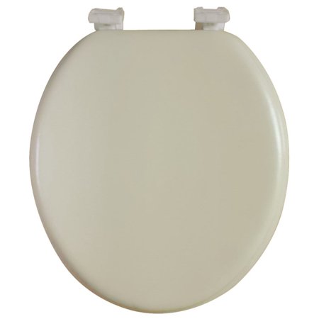 Dream Bath Soft Cushioned Round Front Toilet Seat with Non-slip Seat and Quick-attach Easy Install Hardware, White