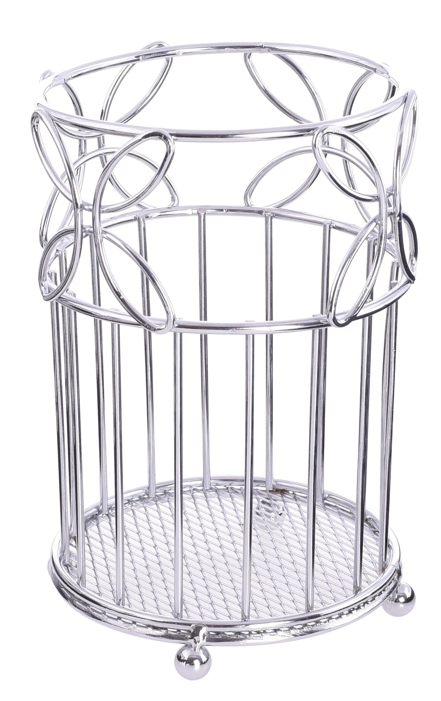 Kitchen Sense Chrome Flower Countertop Round Utensil Holder