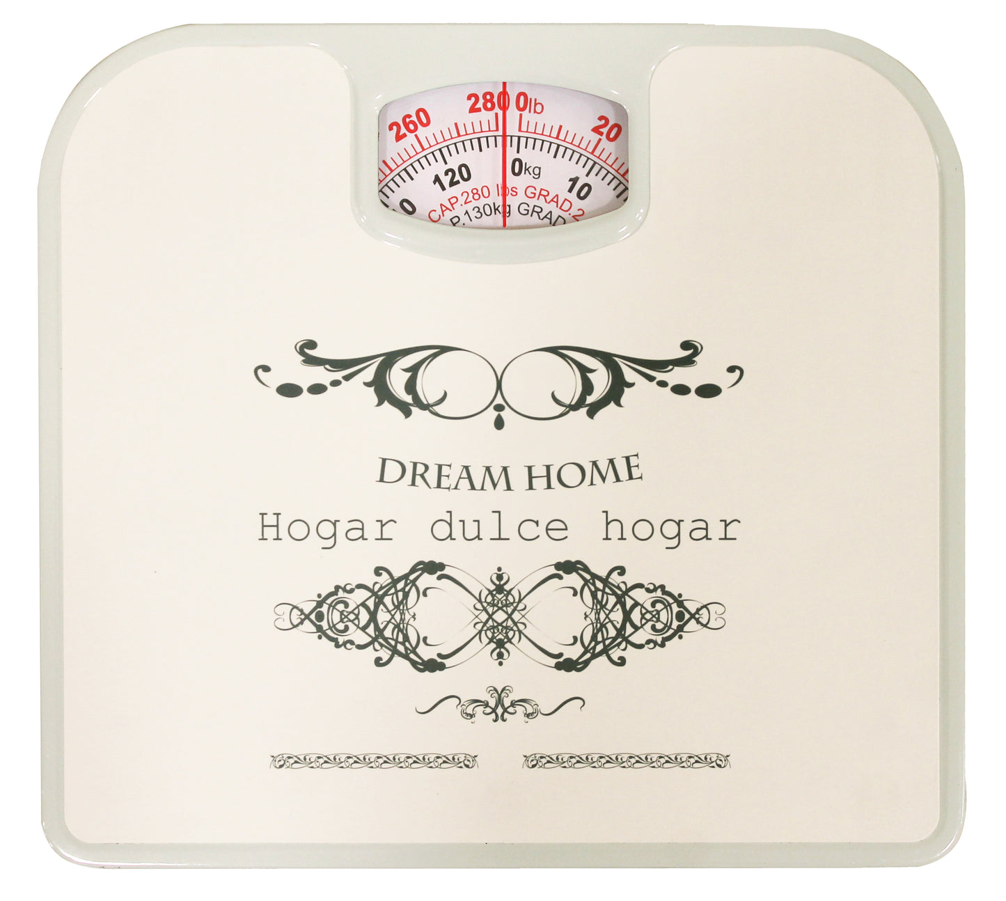 Dream Bath Spin Dial Mechanical Bathroom Scale, White