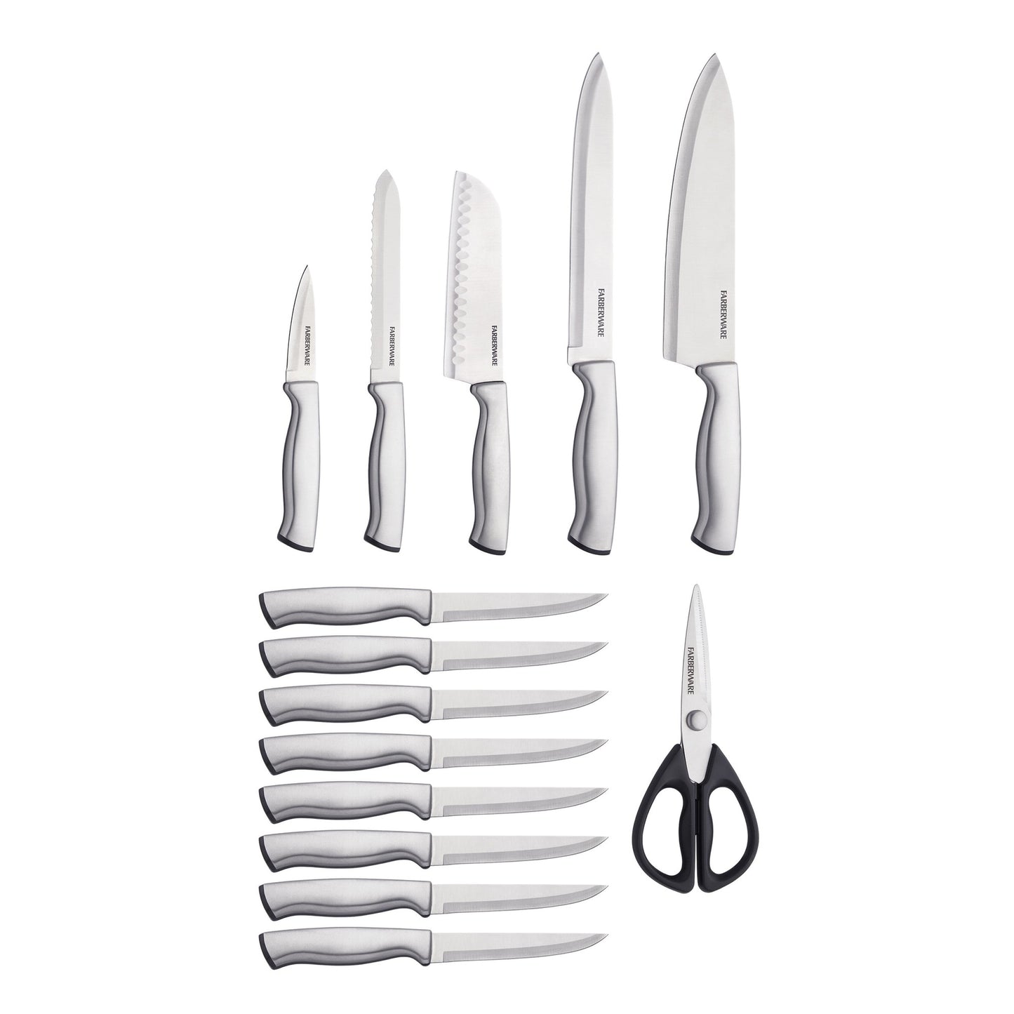 Farberware Edgekeeper 15-pc. Knife Block Set with Built-in Sharpener, Black