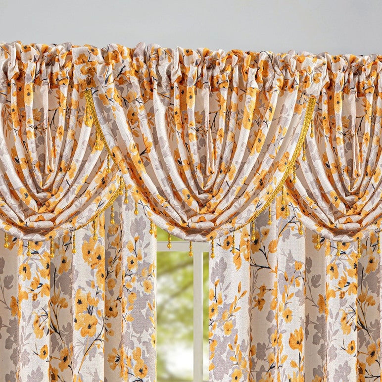 BRANDY YELLOW WATERFALL VALANCE 48"X37"