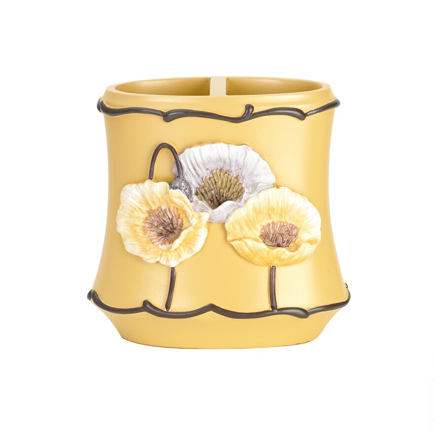 Popular Bath Poppy Fields Toothbrush Holders, One Size, Yellow