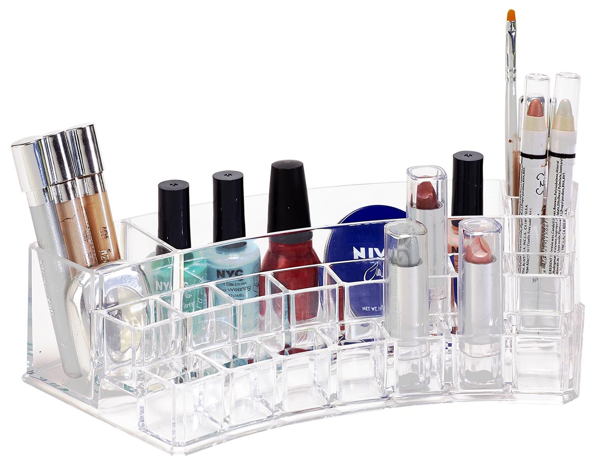 COSMETIC AND JEWELRY HOLDER CURVED 19 SECTION