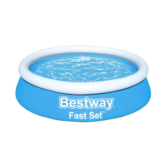 Bestway: Fast Set Pool - 6  X 20  - Blue  Inflatable Round Above Ground Swimming Pool  DuraPlus Liner  Fill-Rise Setup  248gal  Family Kids Water Play