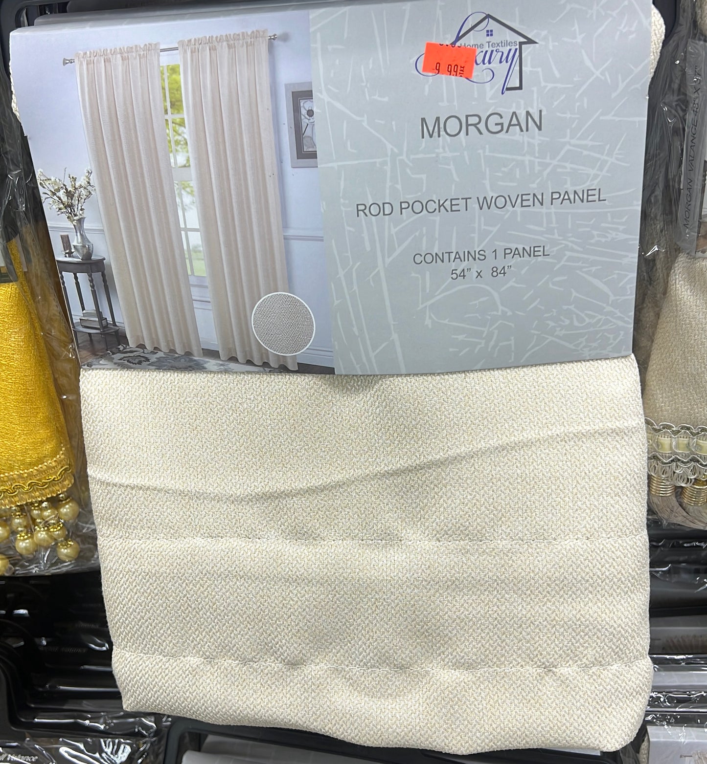 Timeless Elegance: Morgan Beige Rod Pocket Woven Window Panel - 54x84 Inches