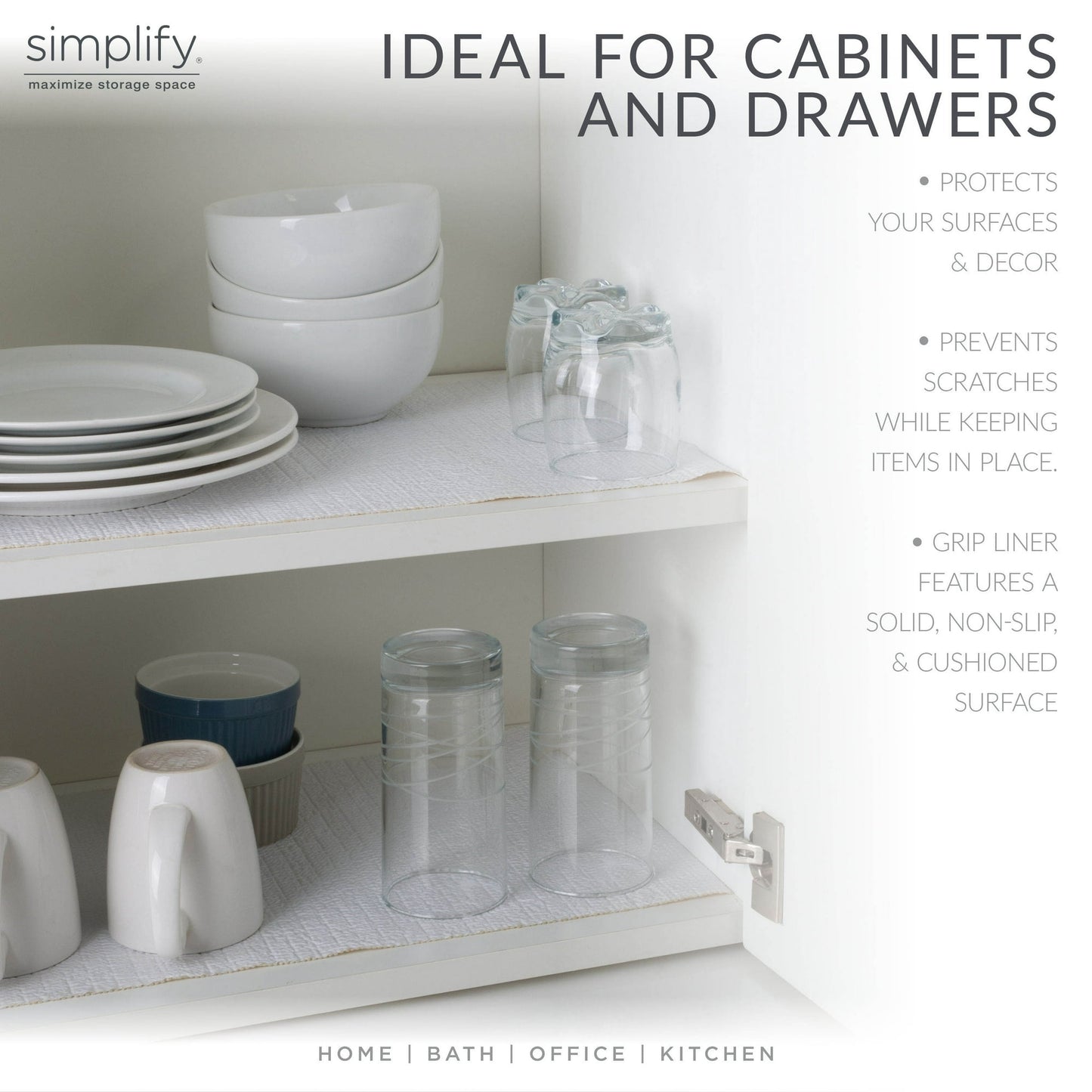 Simplify 10 Sq Ft Smooth Surface Shelf Liner in White