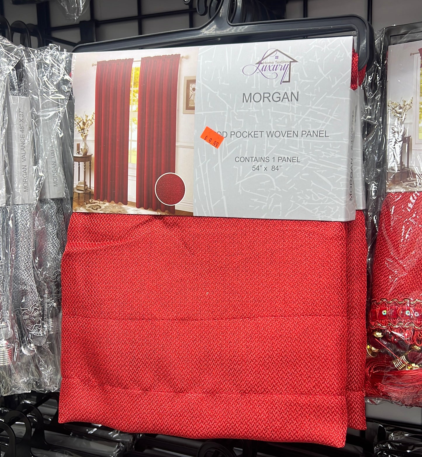 Timeless Elegance: Morgan Burgundy Rod Pocket Woven Window Panel - 54x84 Inches