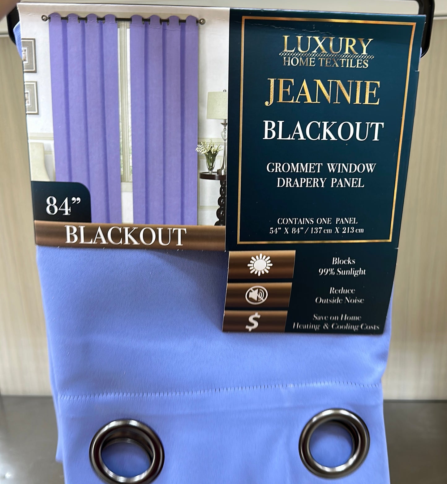 JEANNIE PURPLE BLACKOUT GROMMET PANEL 54"X84"