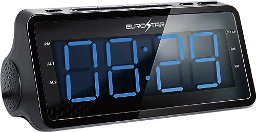 Dual Alarm AM/FM Clock Radio, Black