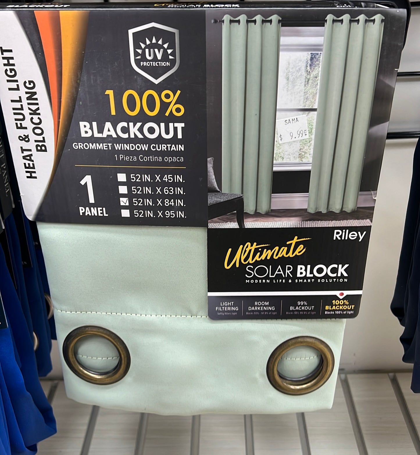 Riley 100% Blackout Grommet Panels 84" Sage