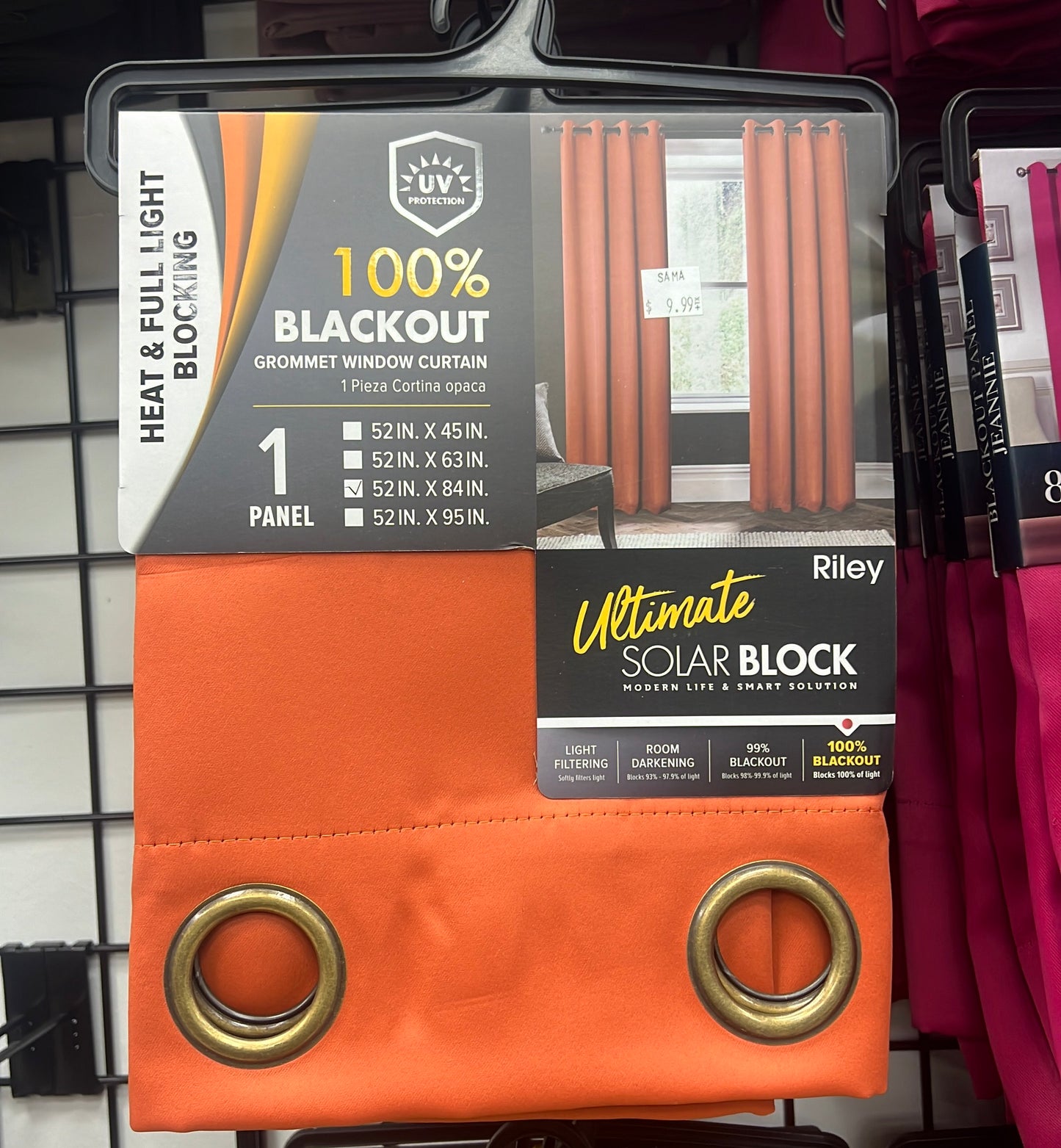 Riley 100% Blackout Grommet Panels 84" Spice