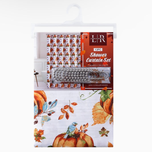 13PC SHOWER CURTAIN SET 7OIN WIDE X 72IN LENGTH