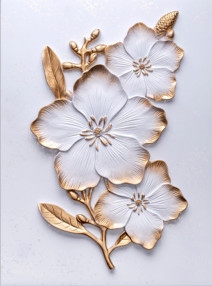RESIN PLAQUE - FLORAL SOLITUDE - SIZE: 12" x 16"