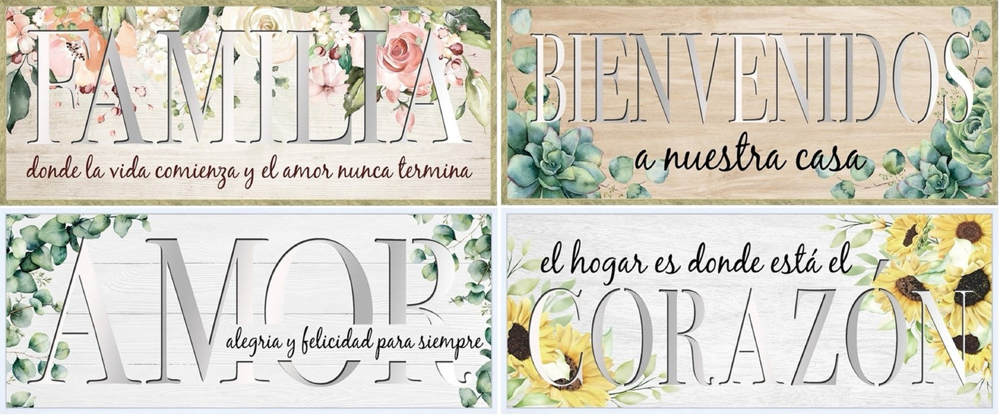 PALABRAS DEL ALMA PANEL W/MIRROR CUT-OUT - SIZE: 8" x 20"
