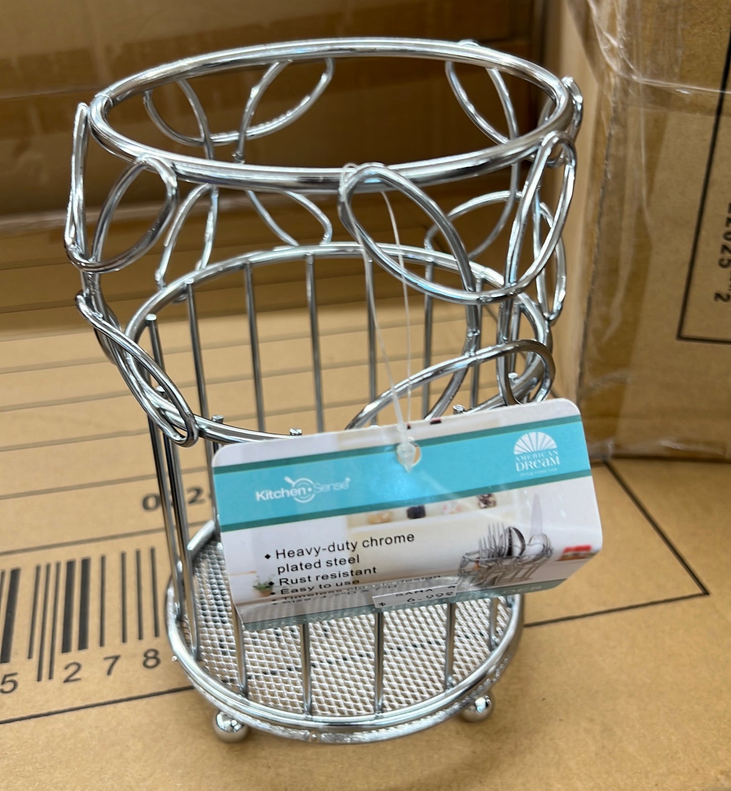 Chrome Flower Utensil Holder