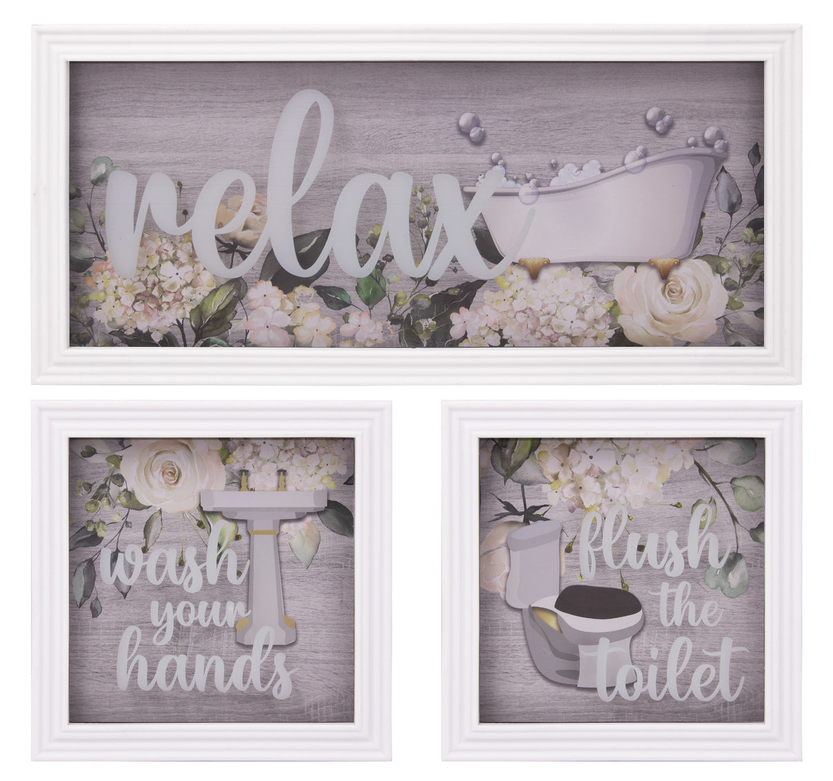 3PC SHADOW BOX ART SET - SIZE: 1 - 15" x 7" & 2 -7" x 7" Images