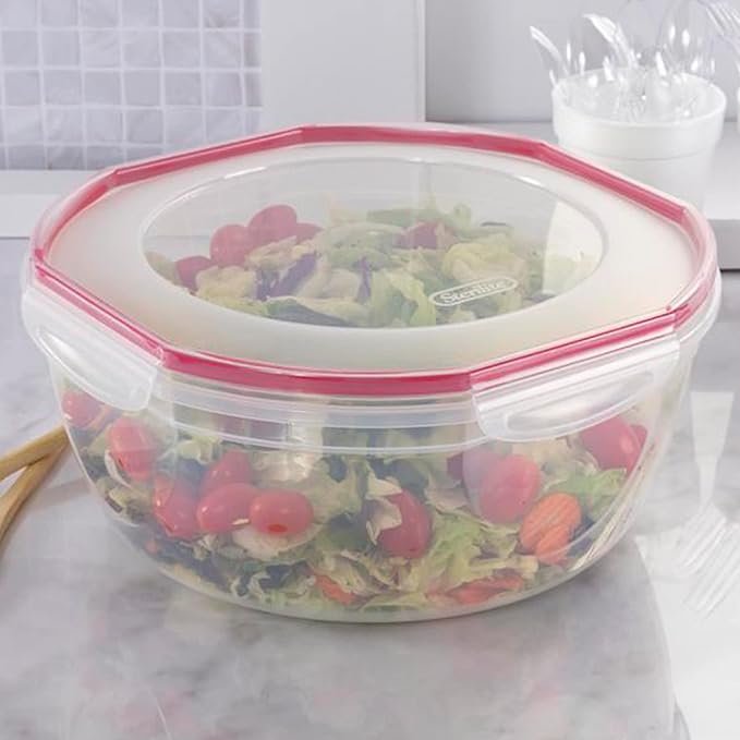 Sterilite Ultra-Seal 8.1 Qt Bowl Clear With Red Gasket
