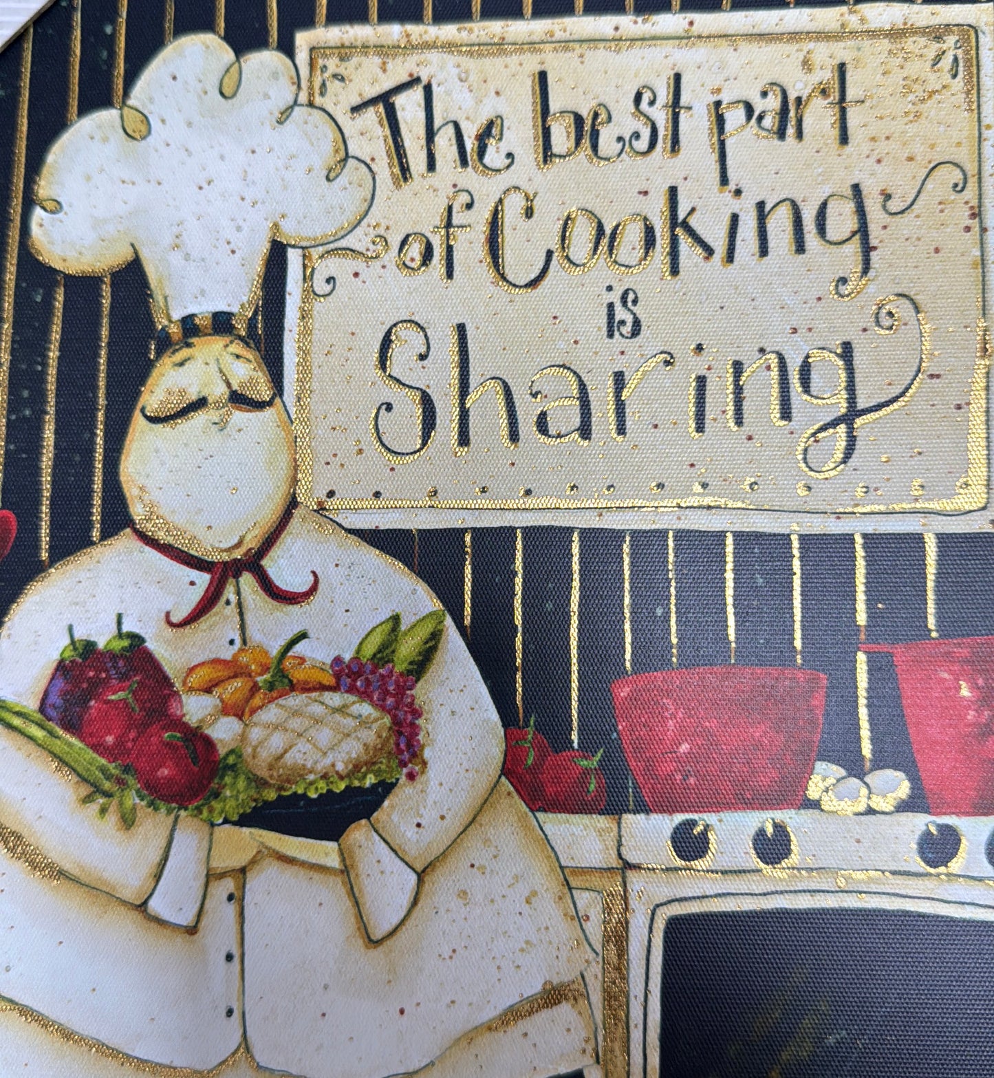 2PC FRAMED CANVAS SET W. FOIL - CHEF'S KISS - SIZE: 2 - 10" x 10" Canvas