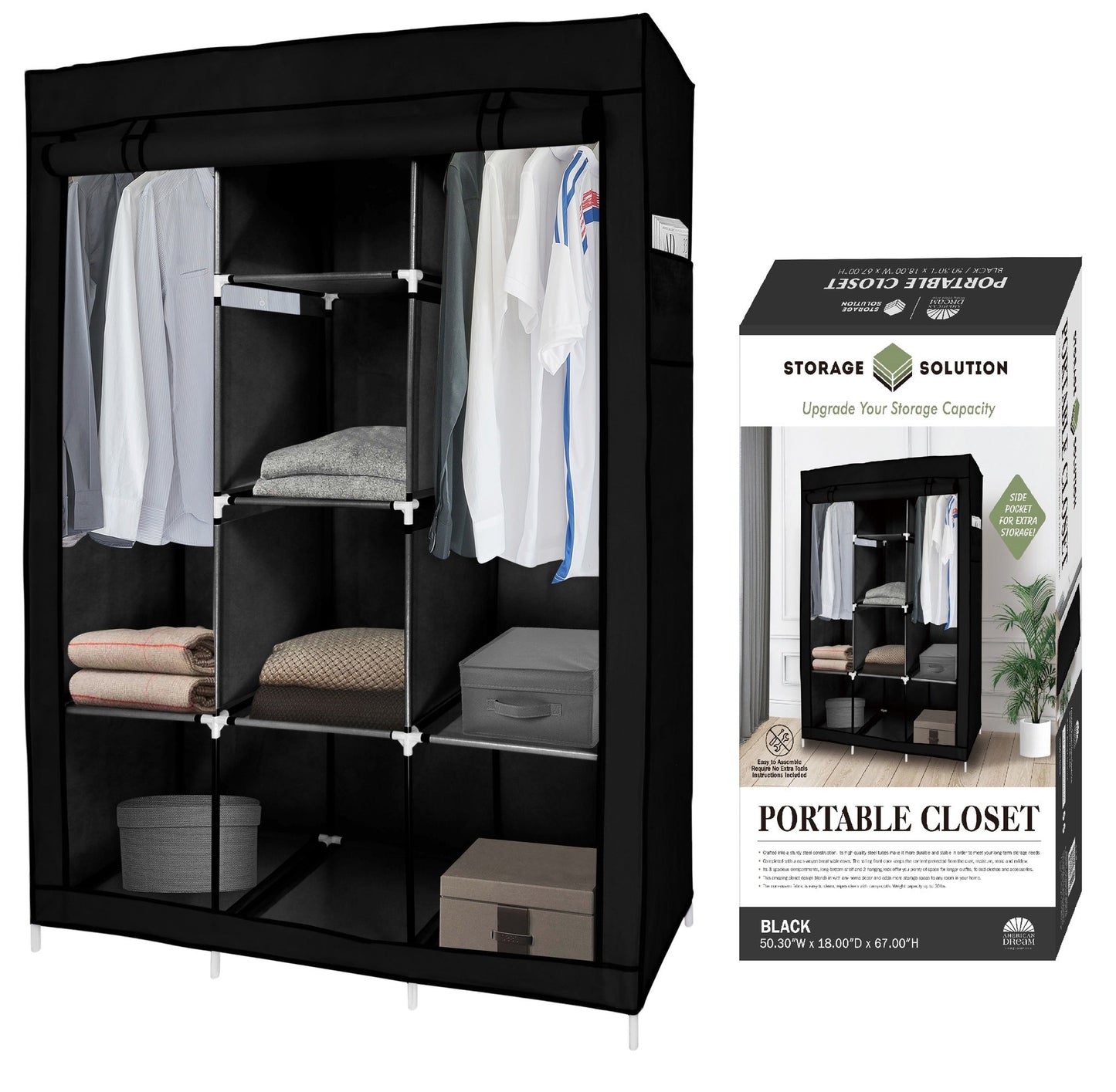 Black Storage Closet w/ Shelving