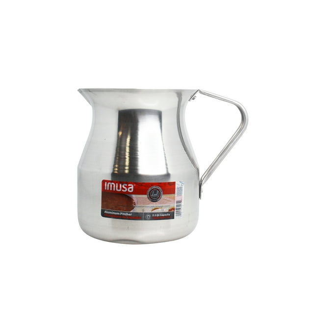 Imusa 2 Quart Aluminum Chocolatera Pitcher, Silver
