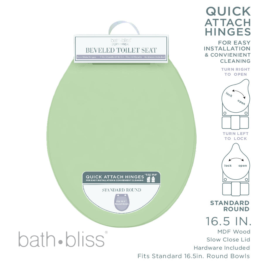 WOOD TOILET SEAT JADE 17" W.REMOVABLE HINGE