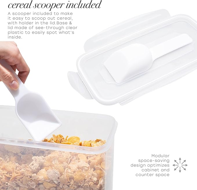 Kitchen Details Large Size Airtight Cereal Container with Scooper
