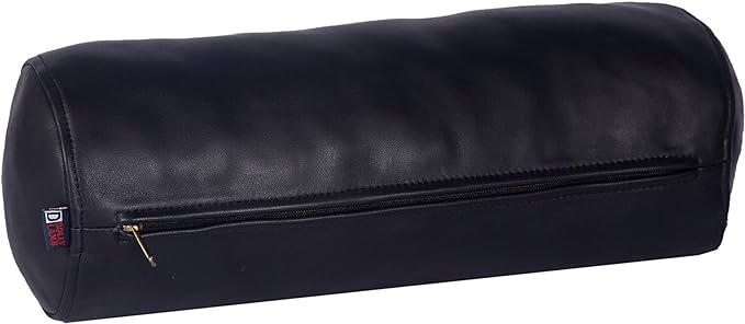 Leather Lovers Round Cervical Roll Cylinder Bolster Pillow Cover