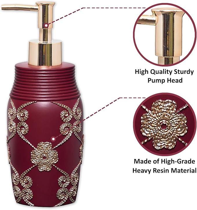 ELEGANT ROSE LOTION PUMP - BURGUNDY