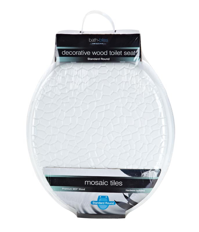 MOSAIC WOOD TOILET SEAT WHITE