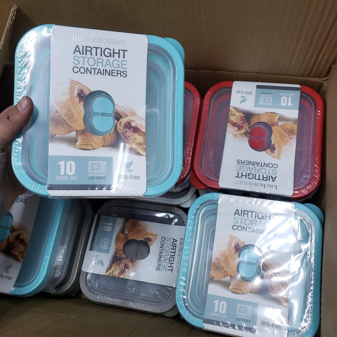 10 Pc Square Clear View Top, Durable Storage Set