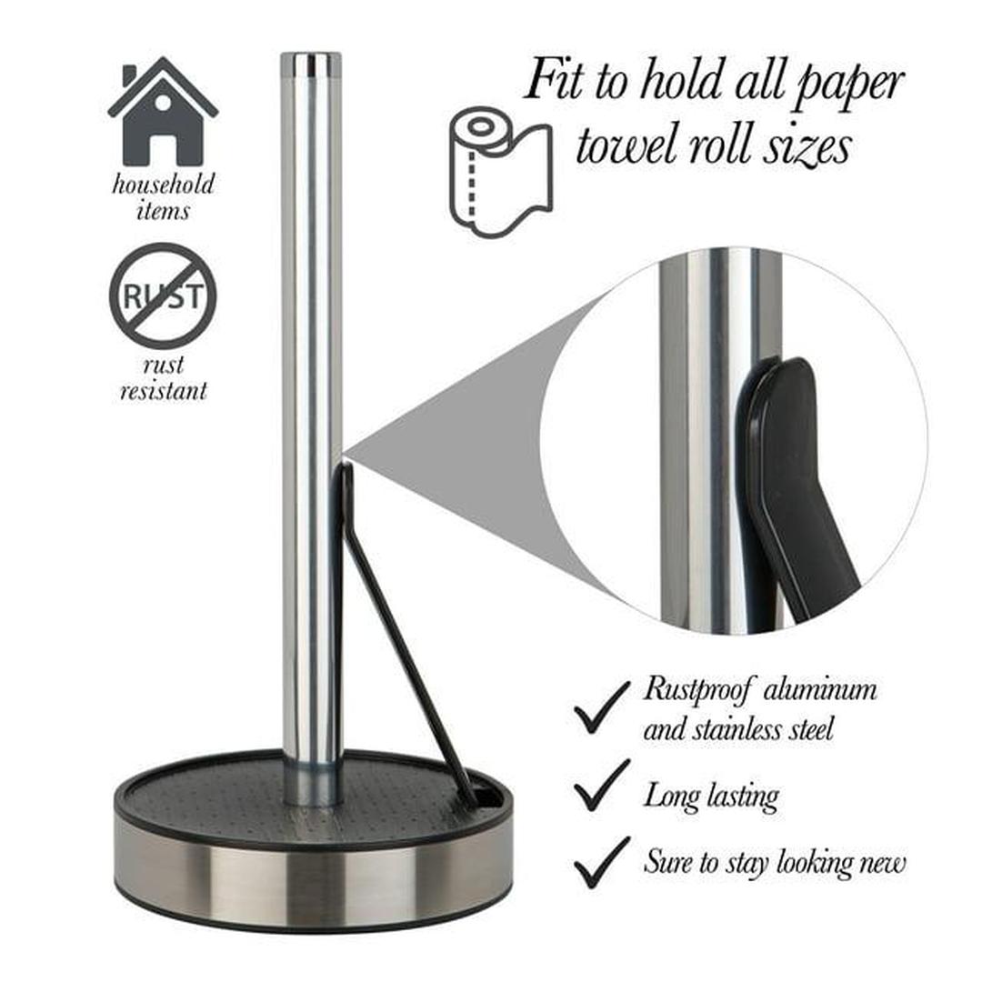 Kitchen Details Paper Towel Holder with Deluxe Tension Arm in Black