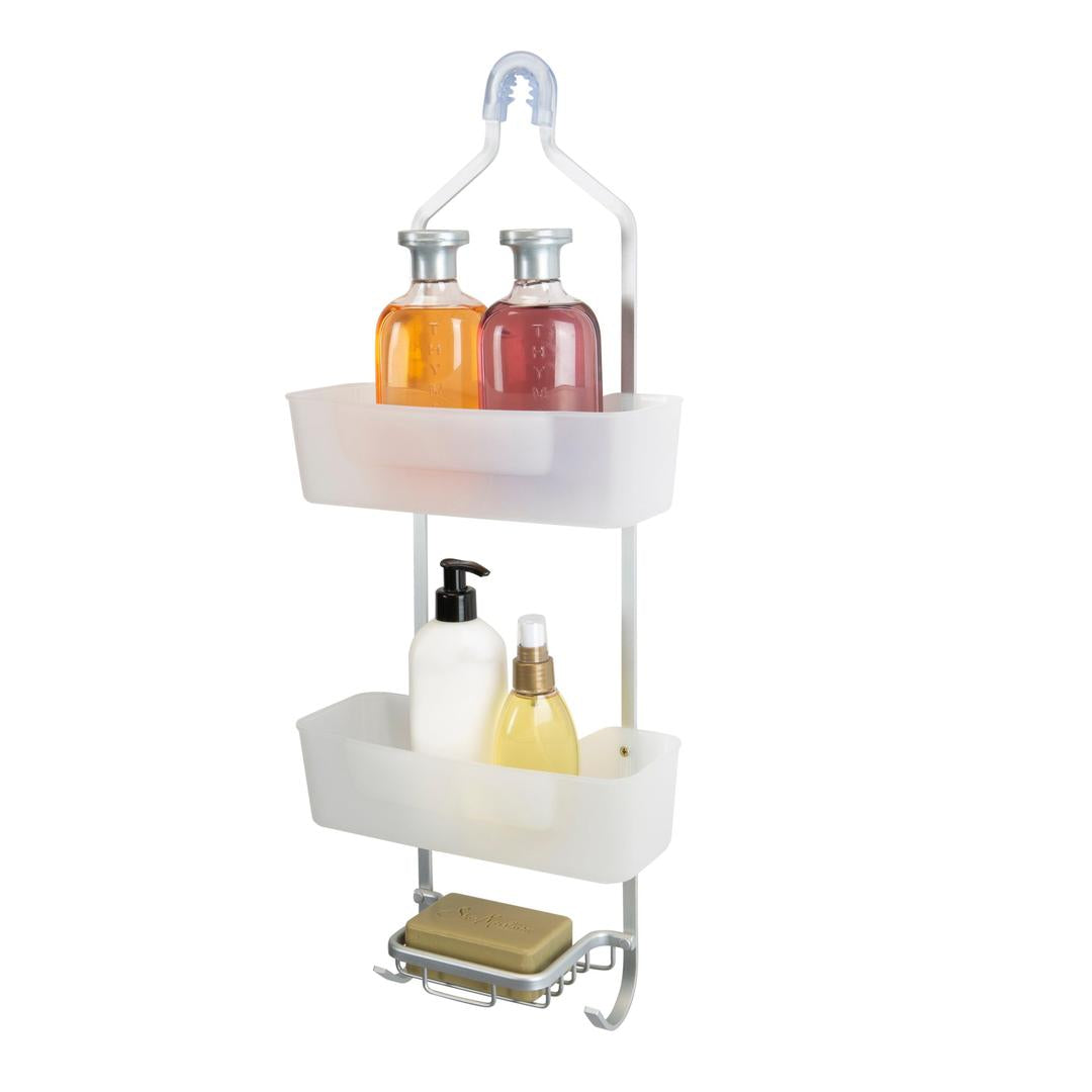 Bath Bliss Aluminum Shower Caddy in White