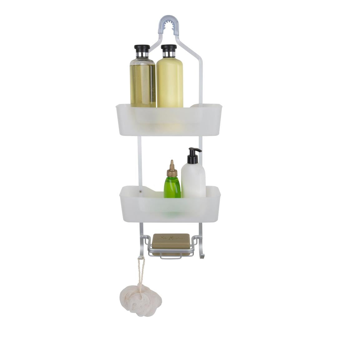 Bath Bliss Aluminum Shower Caddy in White