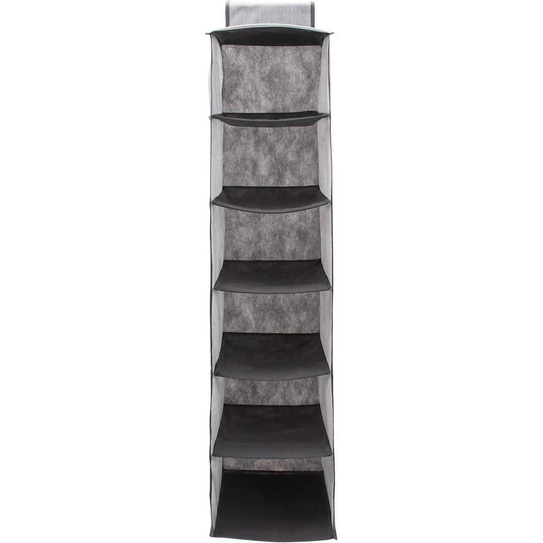 Simplify 6 Shelf Hanging Closet Organizer, Space Saver | Grey