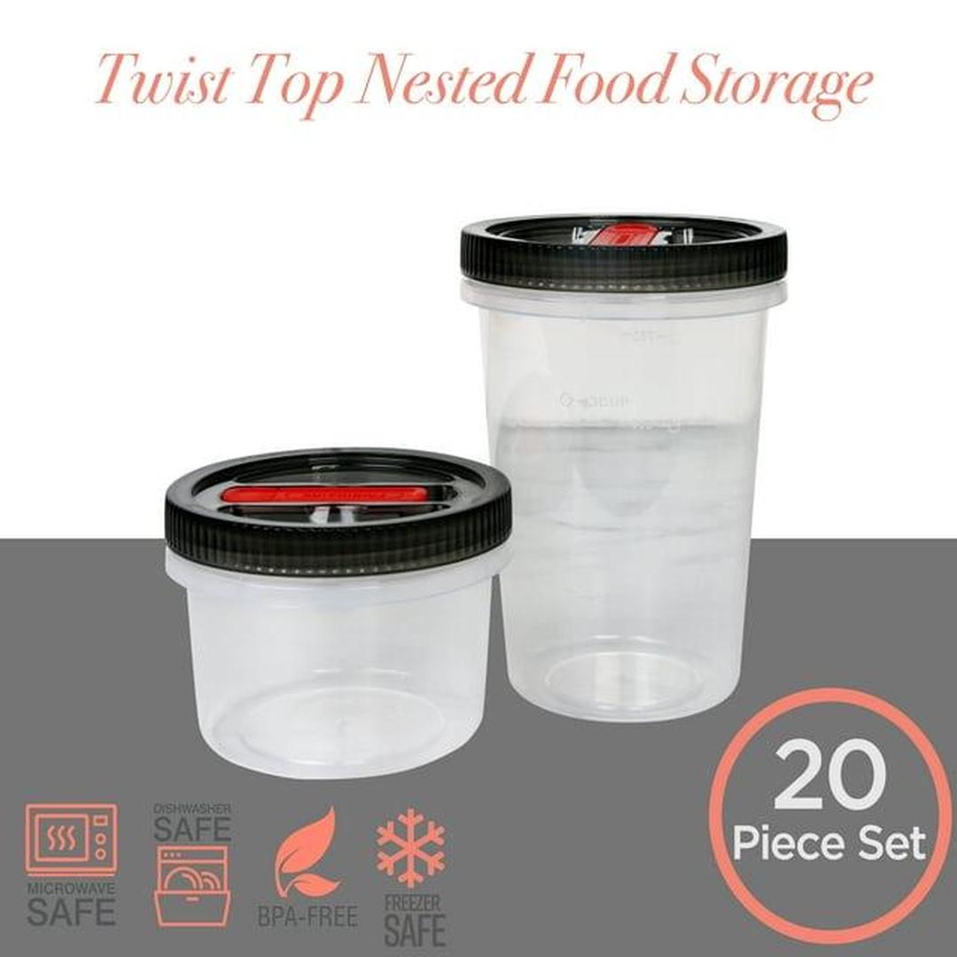 Kitchen Details 20 Piece 16oz Food Storage Canister Set
