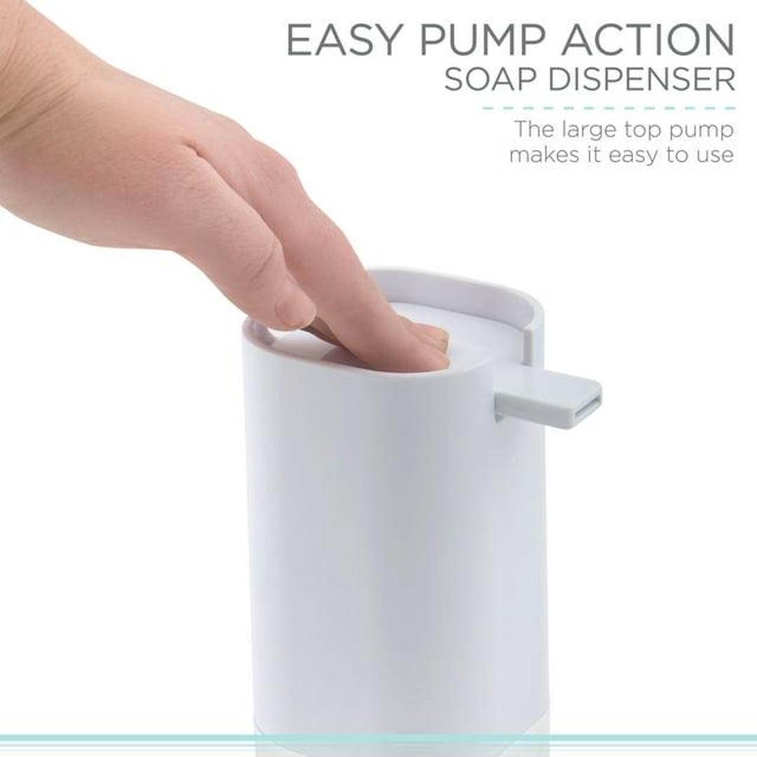 Bath Bliss Acrylic 14 oz Soap Pump Dispenser, White