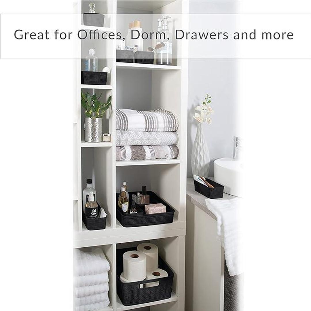 Simplify 5 Piece Organizing Set | Multiple Size Bins | Black