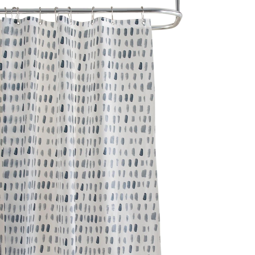 Bath Bliss 70" x 72" Speck Pattern Design PEVA Shower Curtain in Blue