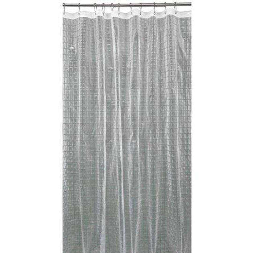 Bath Bliss Shower Curtain, 3D Octagon Design, Clear