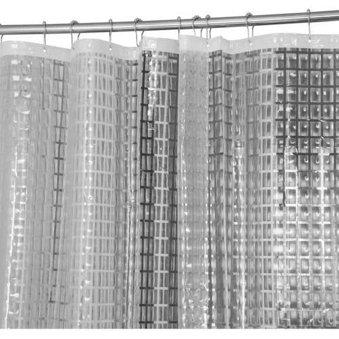 Bath Bliss Shower Curtain, 3D Octagon Design, Clear