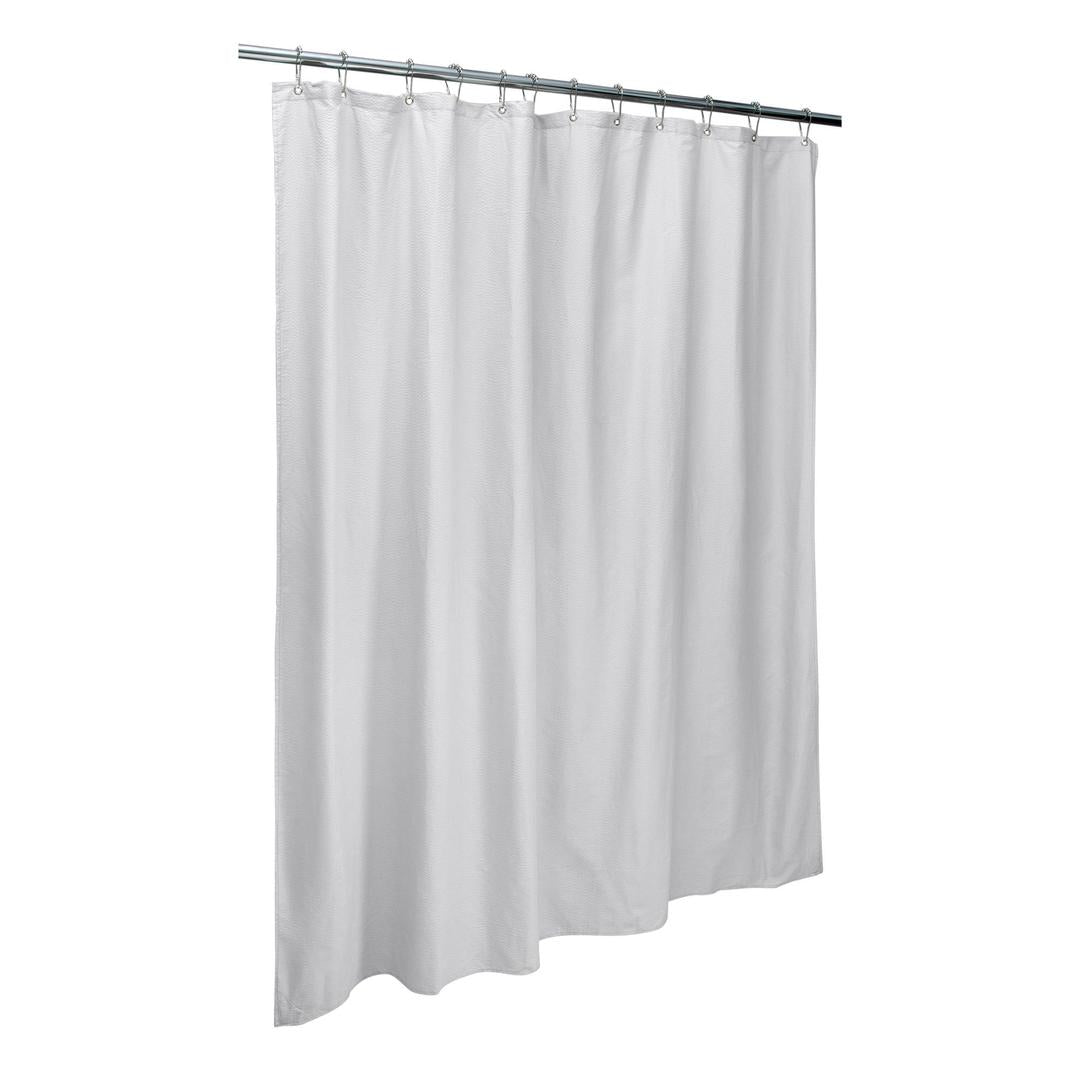 Bath Bliss Microfiber Soft Touch Seersucker Design Shower Liner White