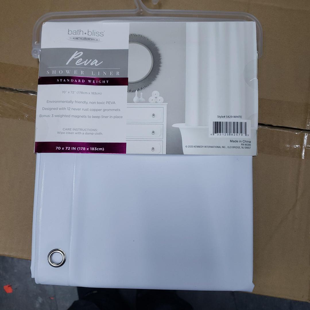 Bath Bliss Heavy Grommet Shower Liner in White