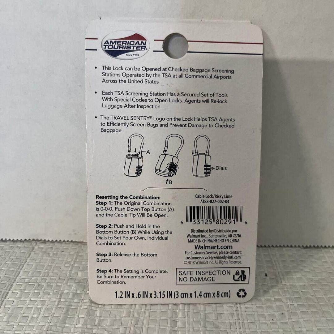 American Tourister Cable Lock - Lime